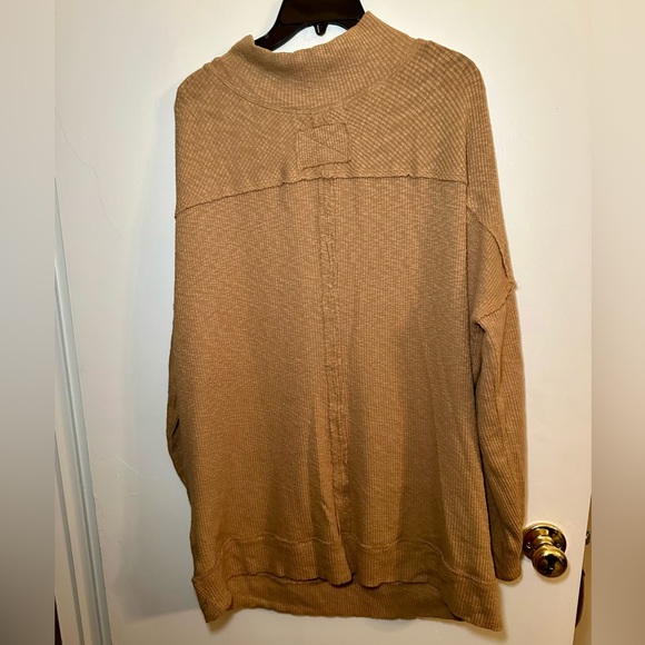 NWT Free People Casey Rib Tunic Sweater Camel Medium - Picture 10 of 16